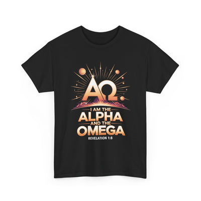 I Am the Alpha and the Omega Faith Tee, Faith-Based T-Shirt, Spiritual Gift, Revelation 1:8 Quote, Stylish Faith Apparel