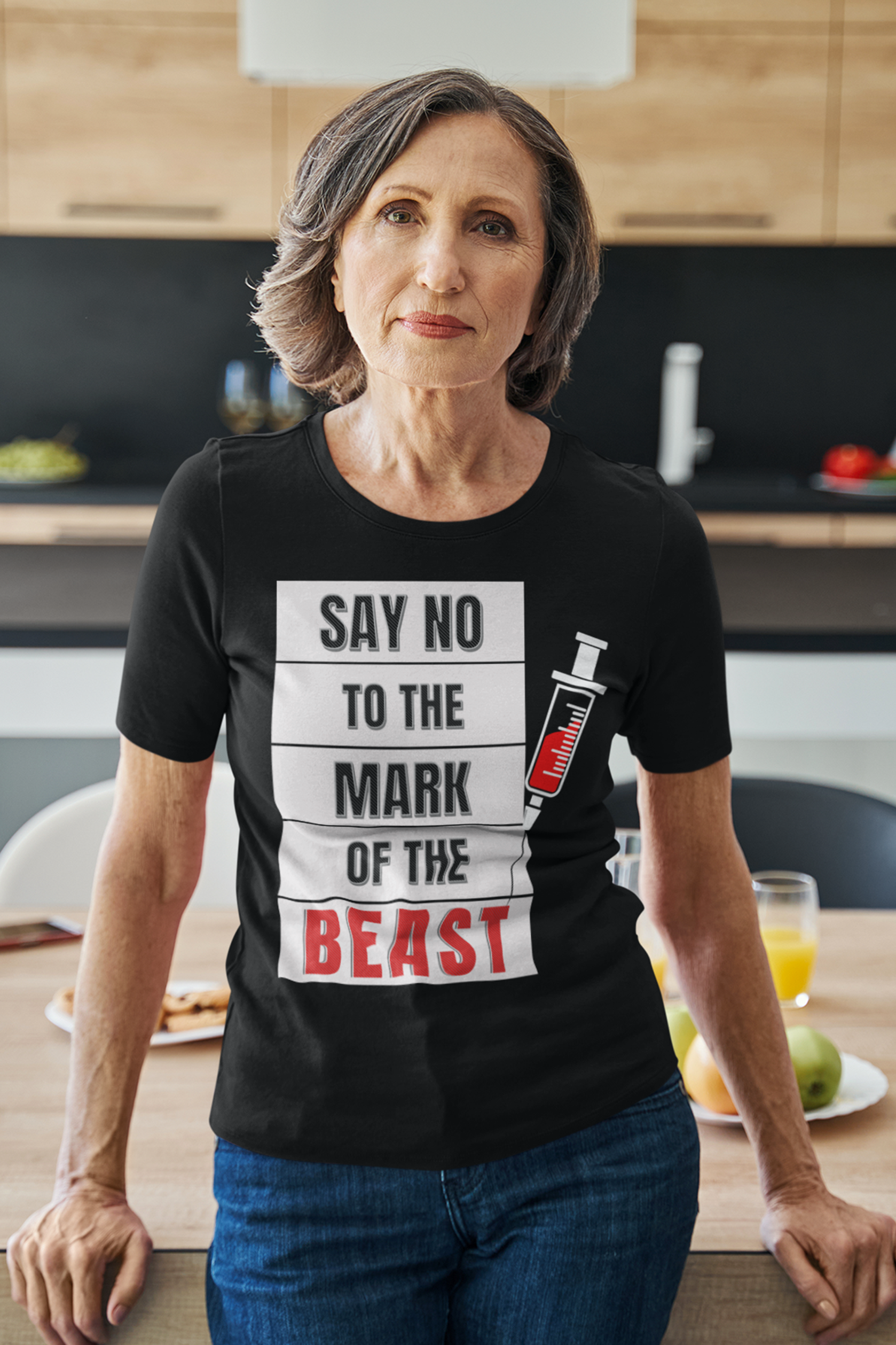 Say No to the Mark of the Beast Unisex Heavy Cotton Tee, Protest T-Shirt, Bold Christian Faith Statement Tee, Gift for Activists, Unique Graphic Tee