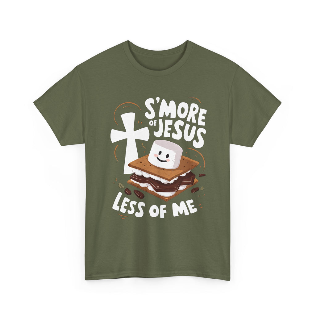 S’More of Jesus Less of Me Tee, Faith Tee, Faith T-Shirt, Christian Humor Apparel, Summer Camp Top, Gift for Believers