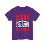 Jesus Is the Light of the World Christian Cotton Tee - Jesus is the Light, Christian Gift, Religious Apparel, Inspirational Shirt, Church Wear