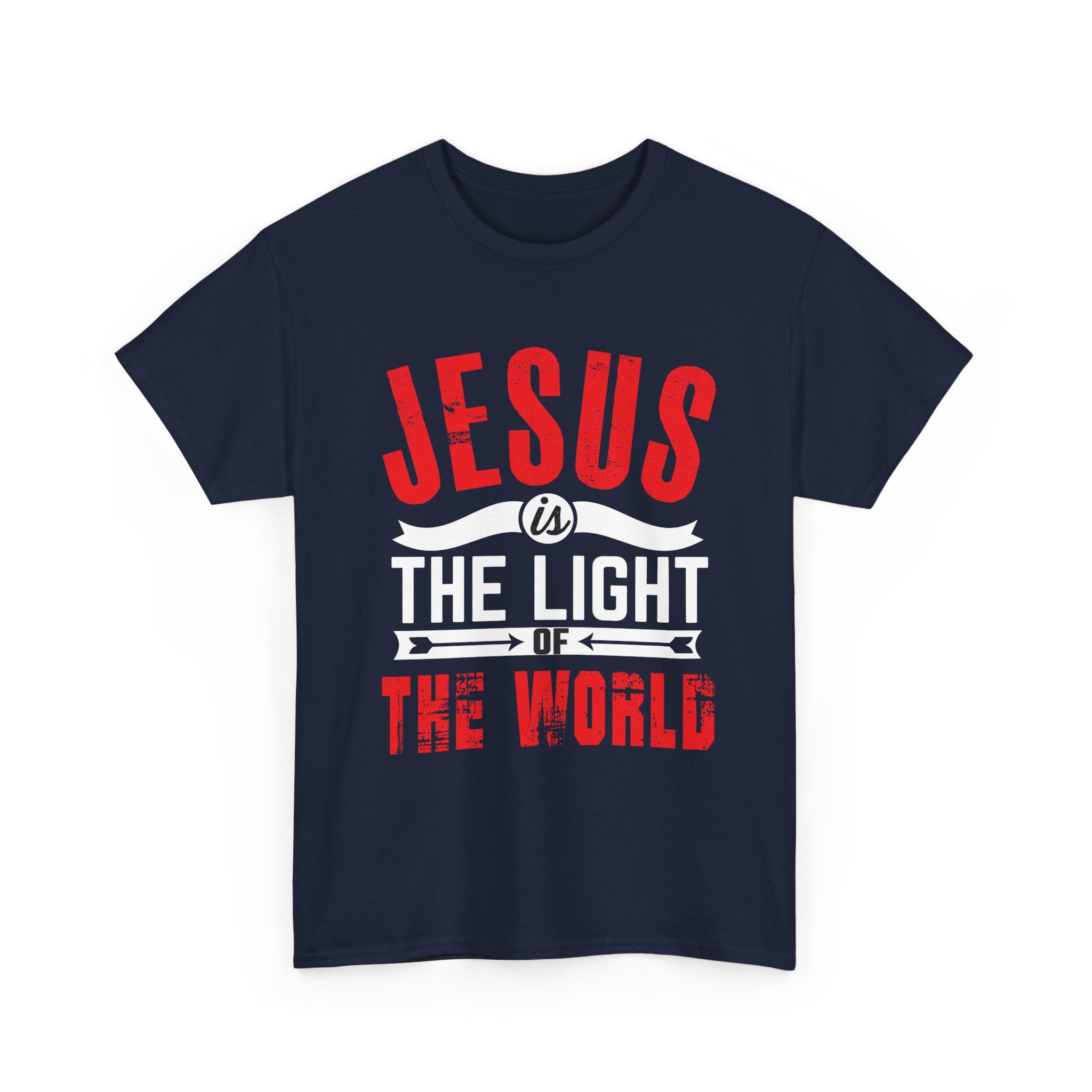 Jesus Is the Light of the World Christian Cotton Tee - Jesus is the Light, Christian Gift, Religious Apparel, Inspirational Shirt, Church Wear