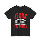 Jesus Is the Light of the World Christian Cotton Tee - Jesus is the Light, Christian Gift, Religious Apparel, Inspirational Shirt, Church Wear