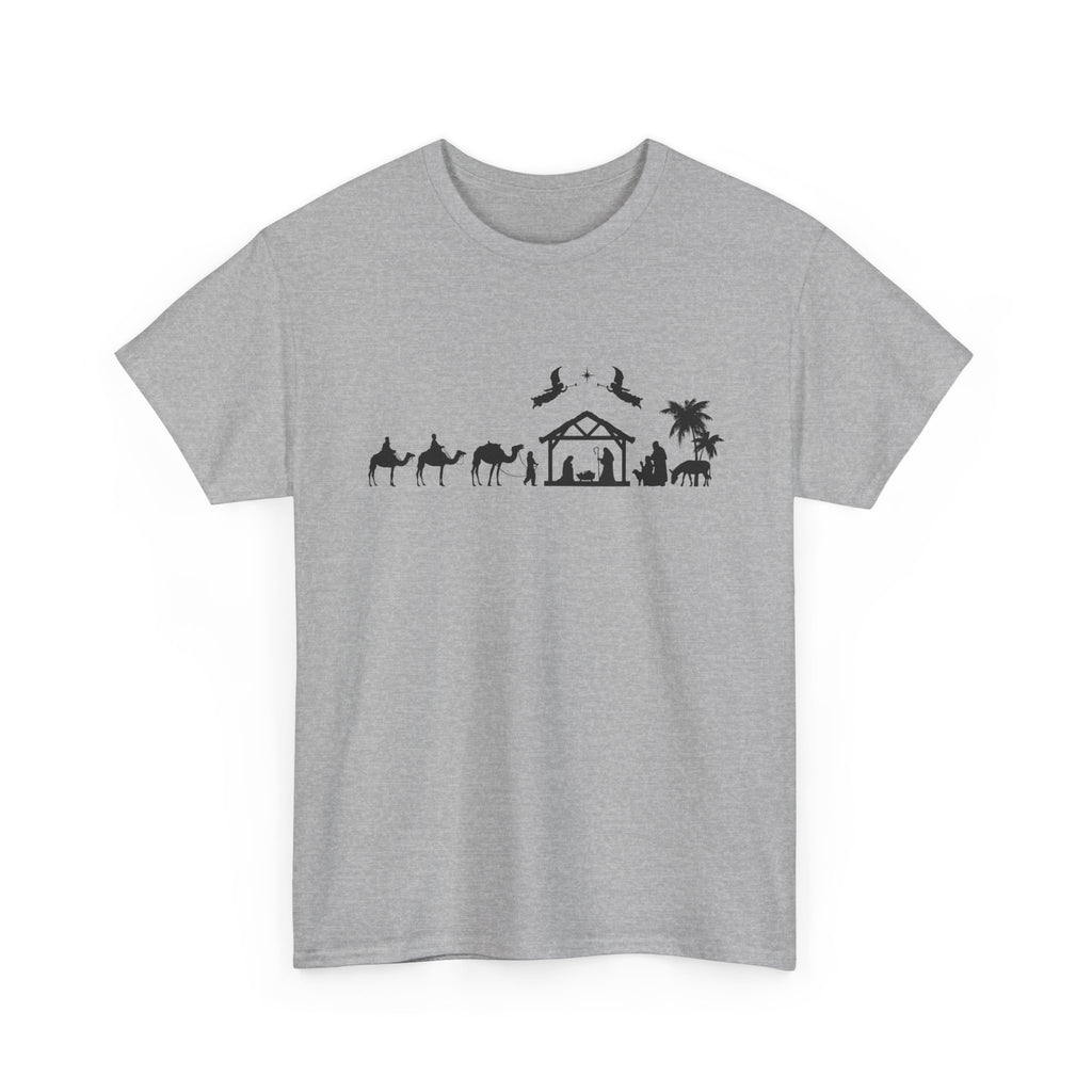 Nativity Scene Christmas Tee, Christmas Gift, Holiday Shirt, Faith-Based Apparel, Religious Clothing, Family Gathering Outfit