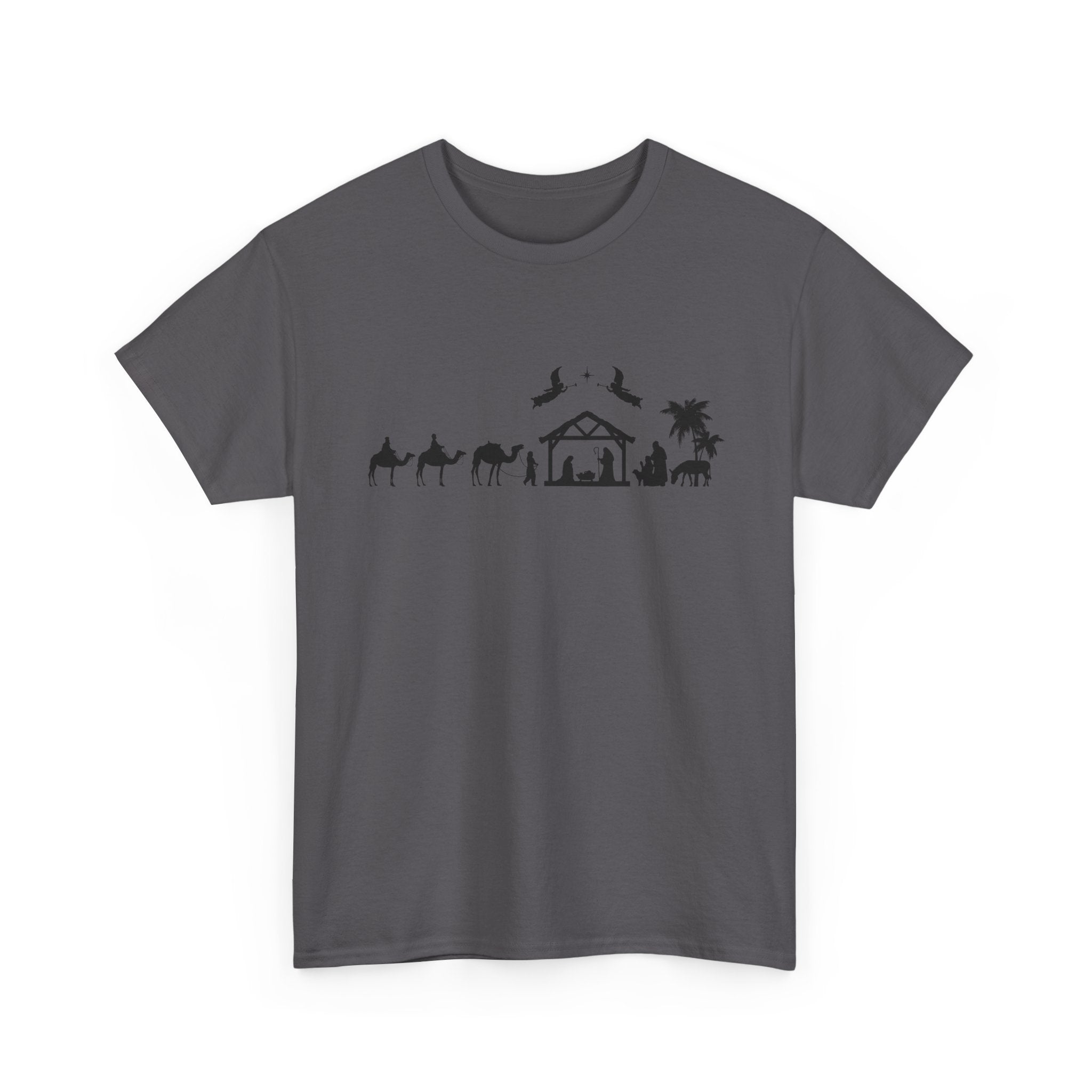 Nativity Scene Christmas Tee, Christmas Gift, Holiday Shirt, Faith-Based Apparel, Religious Clothing, Family Gathering Outfit