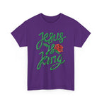 Jesus Is King Christian T-Shirt – Bold Faith Design with Thorn Script & Rose, Unisex Graphic Tee, Christian Apparel, Gift for Believers, Comfortable Casual Wear