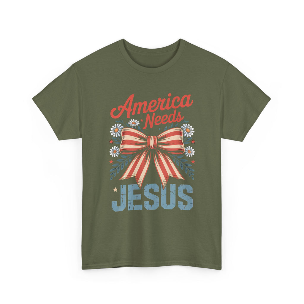 America Needs Jesus Tee with 'America Needs Jesus' Design - Faith-Based Gift, Christian Apparel, Inspirational Shirt, Holiday Wear, [...]
