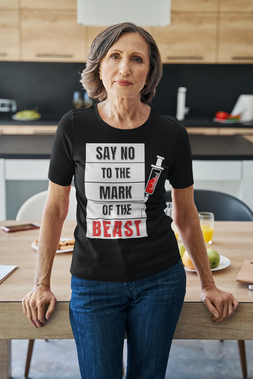 Say No to the Mark of the Beast Unisex Heavy Cotton Tee, Protest T-Shirt, Bold Christian Faith Statement Tee, Gift for Activists, Unique Graphic Tee