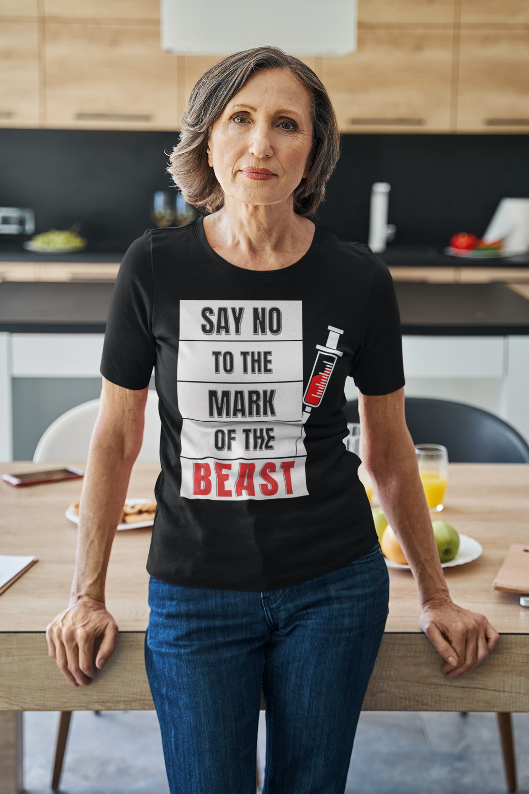 Say No to the Mark of the Beast Unisex Heavy Cotton Tee, Protest T-Shirt, Bold Christian Faith Statement Tee, Gift for Activists, Unique Graphic Tee