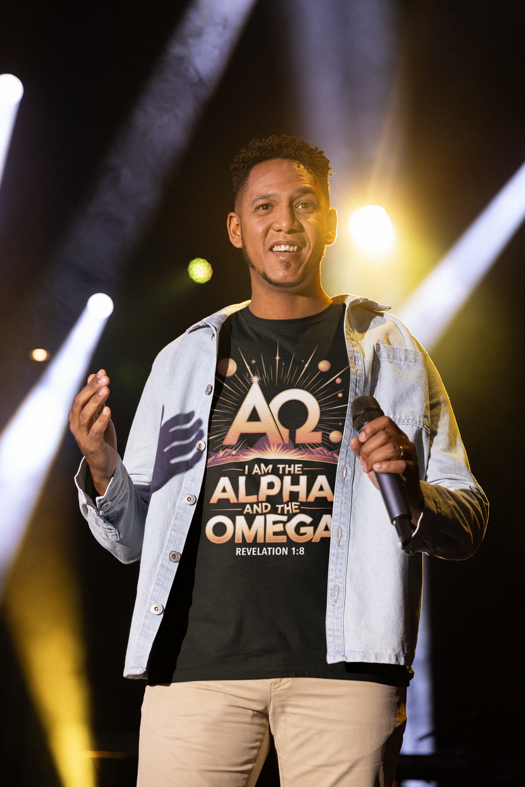 I Am the Alpha and the Omega Faith Tee, Faith-Based T-Shirt, Spiritual Gift, Revelation 1:8 Quote, Stylish Faith Apparel