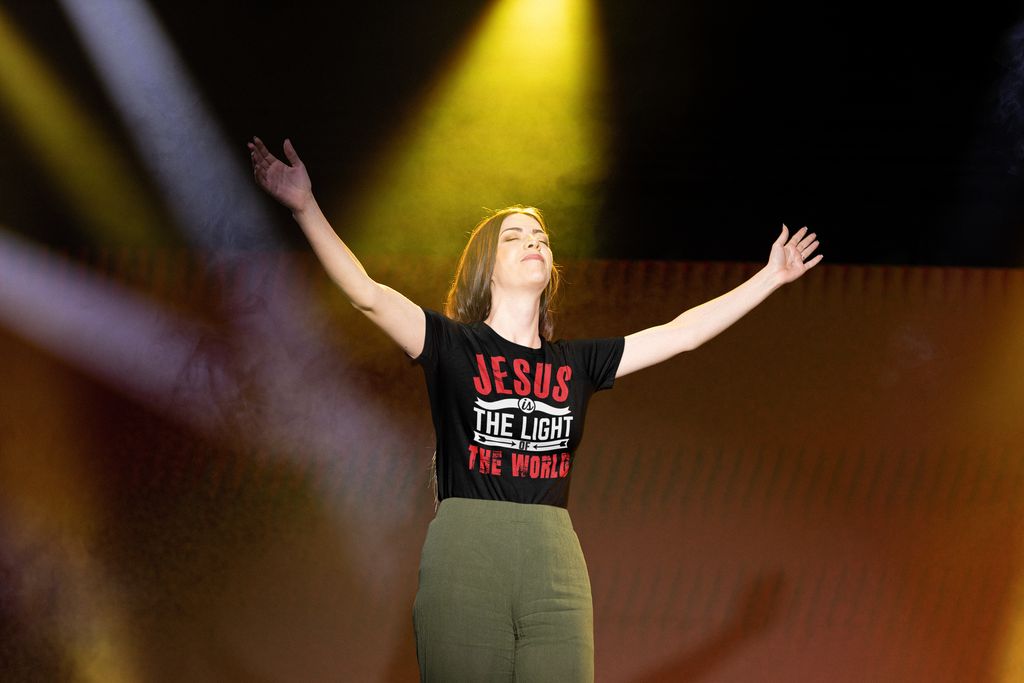 Jesus Is the Light of the World Christian Cotton Tee - Jesus is the Light, Christian Gift, Religious Apparel, Inspirational Shirt, Church Wear
