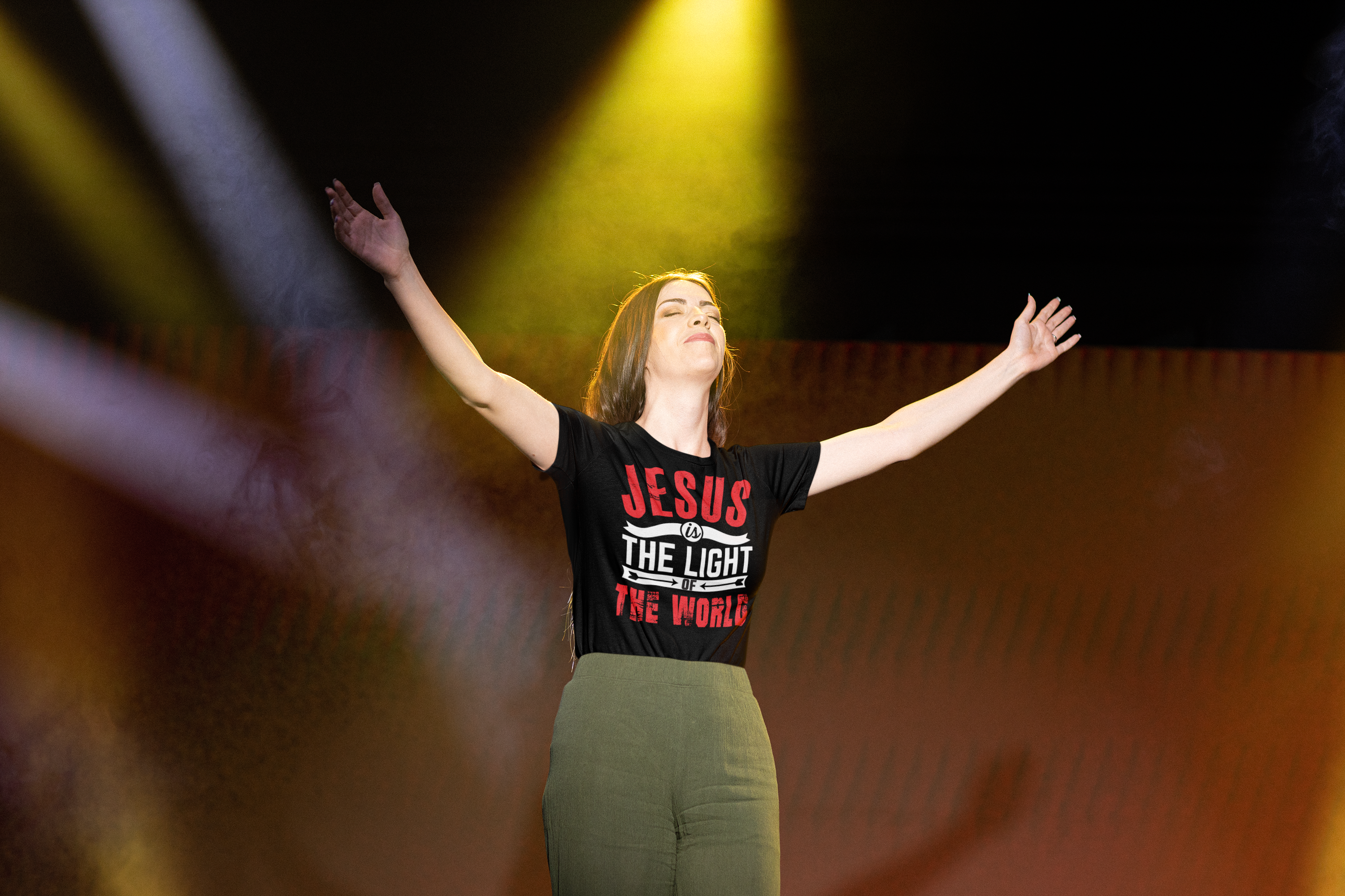 Jesus Is the Light of the World Christian Cotton Tee - Jesus is the Light, Christian Gift, Religious Apparel, Inspirational Shirt, Church Wear