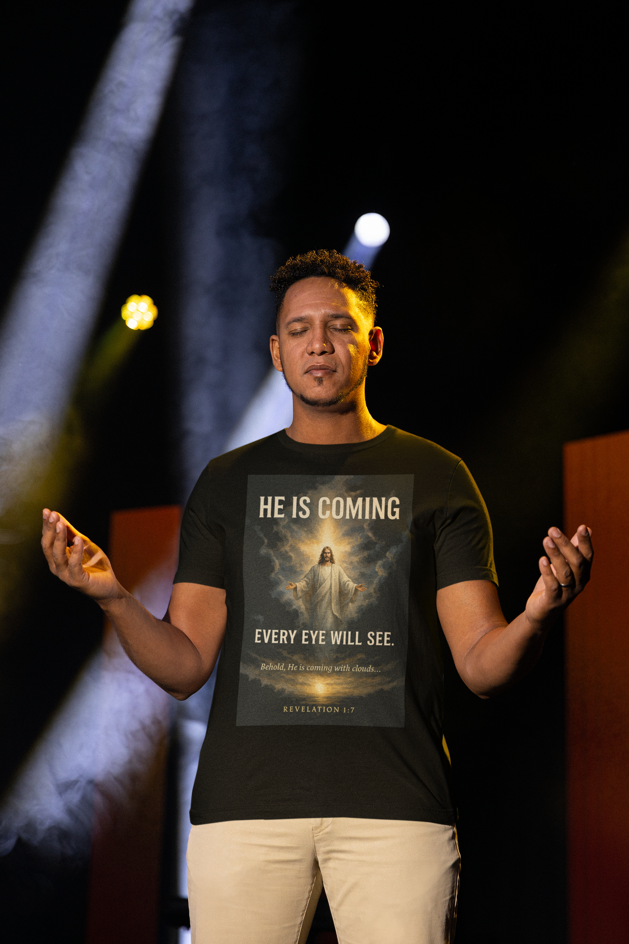 He Is Coming Christian Tee – Unisex Heavy Cotton T-Shirt for Faith, Religious Gifts, Church, Spiritual Events, Inspirational Apparel