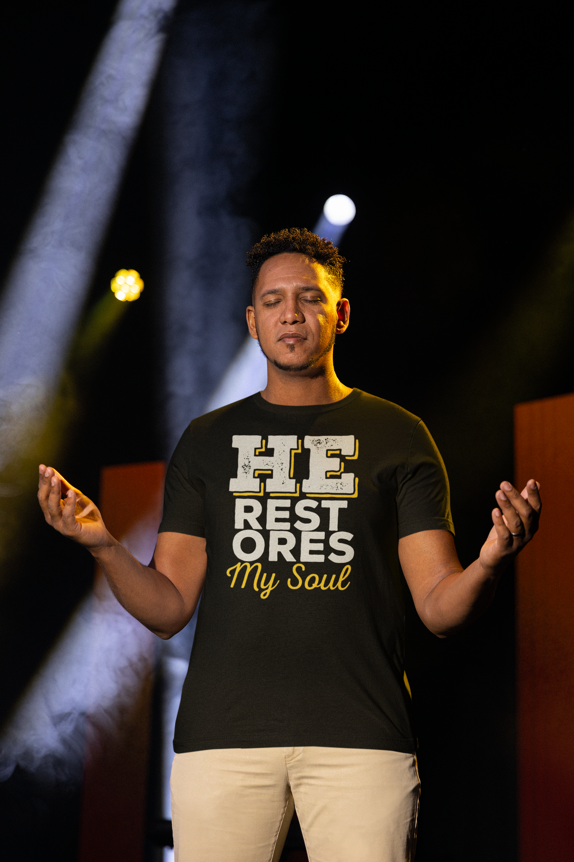 He Restores My Soul Inspirational Unisex Heavy Cotton Tee - Comfort Wear for Hope, Spiritual Reflection, Faith-based Gifts