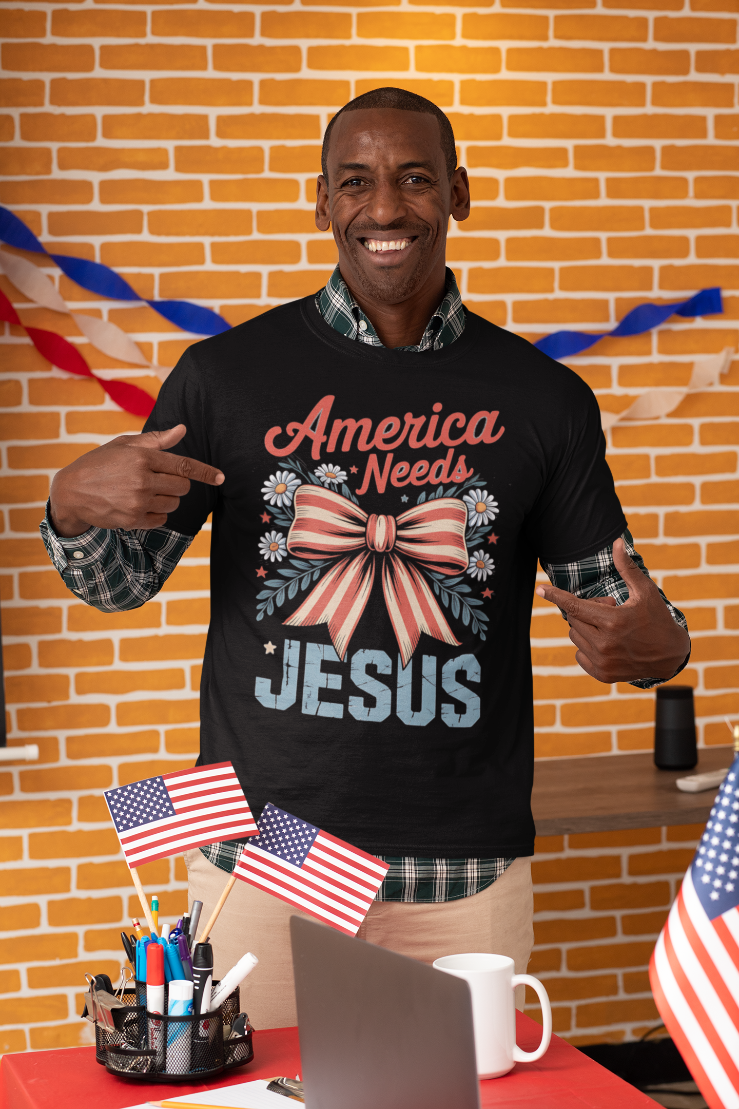 America Needs Jesus Tee with 'America Needs Jesus' Design - Faith-Based Gift, Christian Apparel, Inspirational Shirt, Holiday Wear, [...]